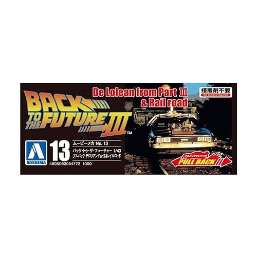  Aoshima Back to The Future Part III: Time Machine 1:43 Scale Pullback Model Kit