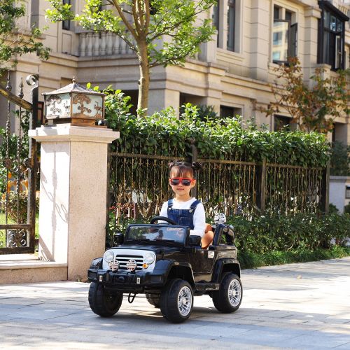  Aosom 12V Kids Electric Battery Powered Ride On Toy Off Road Car Truck w Remote Control - Black