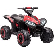 Aosom 12V Kids ATV Quad Car with Forward & Backward Function, Four Wheeler for Kids with Wear-Resistant Wheels, Music, Electric Ride-on ATV for Toddlers Ages 3+ Years Old, Red