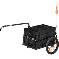 Aosom Bike Cargo Trailer, Bicycle Trailer Wagon Cart with Removable Storage Box, Quick Release 16