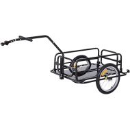 Aosom Bike Cargo Trailer, Bicycle Trailer, Heavy-Duty Bike Wagon Cart, Foldable Compact Storage, with Universal Hitch, 16