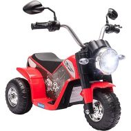 Aosom Electric Motorcycle for Kids, 6V Battery Powered Ride-On Dirt Bike 3-Wheels Motorbike with Horn Headlights Realistic Sounds Speed for 18-36 Months Red