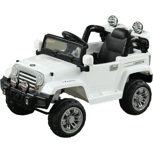  Aosom 12V Kids Electric Battery Powered Ride On Toy Off Road Car Truck w Remote Control - White