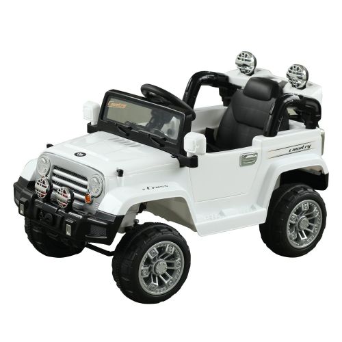  Aosom 12V Kids Electric Battery Powered Ride On Toy Off Road Car Truck w Remote Control - White