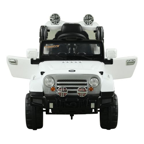  Aosom 12V Kids Electric Battery Powered Ride On Toy Off Road Car Truck w Remote Control - White