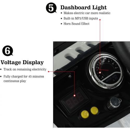  Aosom 12V Kids Electric Battery Powered Ride On Toy Off Road Car Truck w Remote Control - White