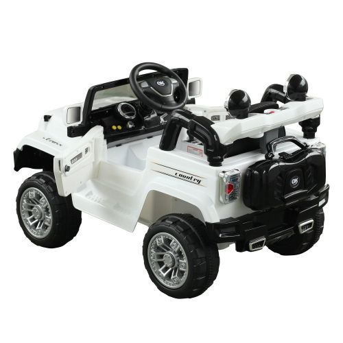 Aosom 12V Kids Electric Battery Powered Ride On Toy Off Road Car Truck w Remote Control - White