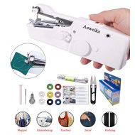 Aoweika Mini Handheld Nahmaschine 15 pcs Tragbar Elektrische Handnahmaschine Schneller Handlicher Stich fuer Stoff Kleidung Kindertuch(Heim/Reisenutzung)