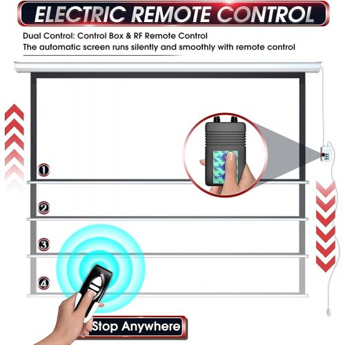  Aoxun 120 Motorized Projector Screen - Indoor and Outdoor Movies Screen 120 inch Electric 4:3 Projector Screen W/Remote Control