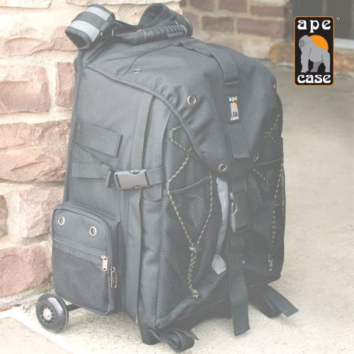  Ape Case, ACPRO4000, Backpack with wheels, Laptop compartment, Padded, Rain cover included, Adjustable straps, Camera backpack, Black (ACPRO4000)