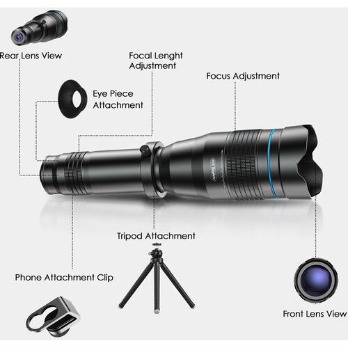 Apexel 60x Telephoto Lens Kit with Remote Control and Tripod