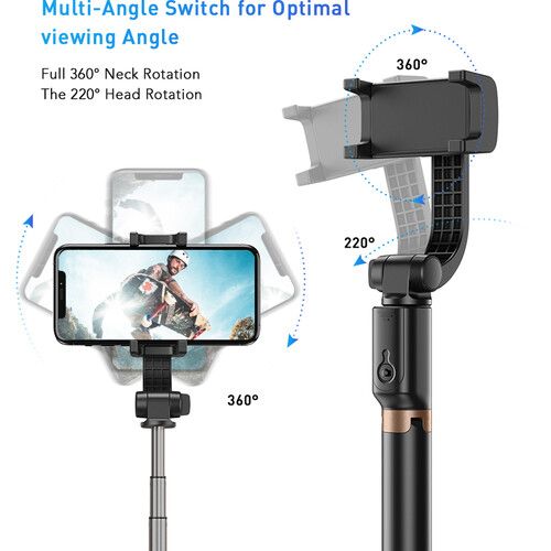  Apexel 4-Section Selfie Stick with Gimbal Stabilizer & Tripod for Smartphones