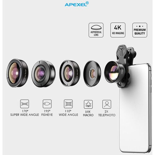  Apexel Multi-Functional 5-in-1 Lens Kit