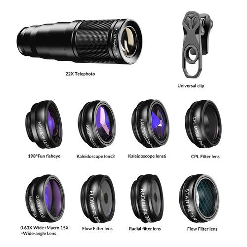  Apexel Multi-Functional 10-in-1 Lens Kit