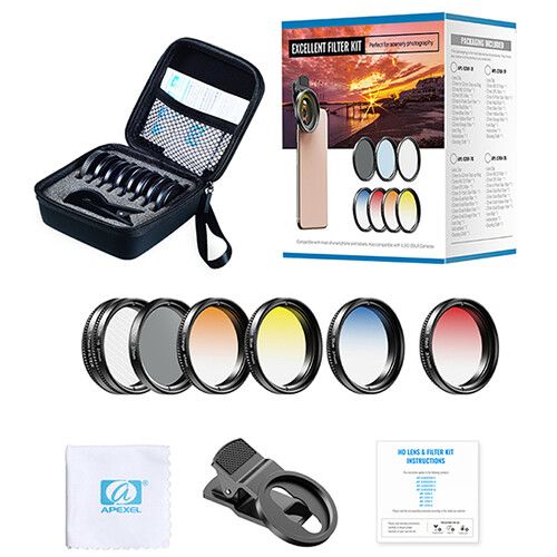  Apexel 7-in-1 Graduated Filter Kit for 37mm Threads