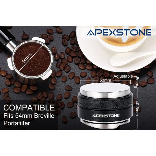  Apexstone 53mm Coffee Distributor/leveler & Tamper,APEXSTONE Dual Head Coffee Distribution Tool Fits for 54mm Breville Portafilter,Professional Adjustable Depth Espresso Hand Tampe