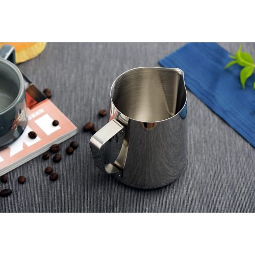  Apexstone Espresso Steaming Pitcher 12 oz,Espresso Milk Frothing Pitcher 12 oz,Coffee Milk Frothing Cup,Coffee Steaming Pitcher 12 oz/350 ml