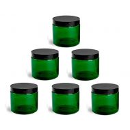 Apocratopia Skin Care Supplies QTY 30 - 2 Oz Green Plastic Container Jars Black Cap (2 oz)