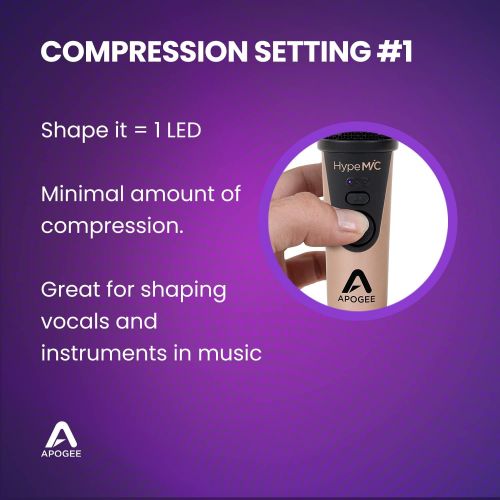  [아마존베스트]Apogee Hype Mic - USB Microphone with Analog Compression for Capturing Vocals and Instruments, Streaming, Podcasting, and Gaming, Made in USA