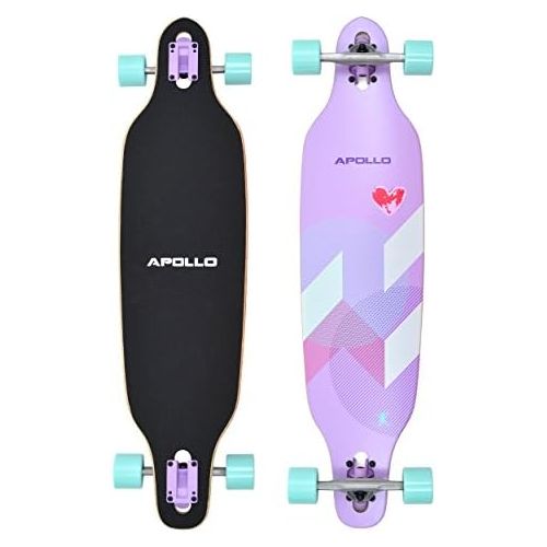  Apollo Longboard Special Edition Komplettboard inkl. T-Tool, mit High Speed ABEC Kugellagern, Drop-Through Freeride Skaten Cruiser Boards