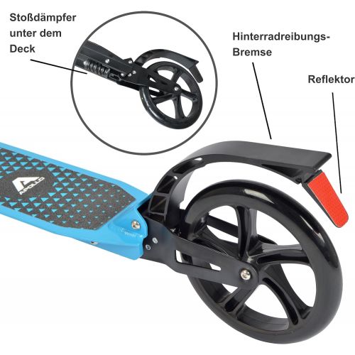  Apollo 200mm Wheel City Scooter - Spectre Pro City Scooter mit Doppel Federung, City-Roller klappbar und hoehenverstellbar, Kickscooter fuer Erwachsene und Kinder