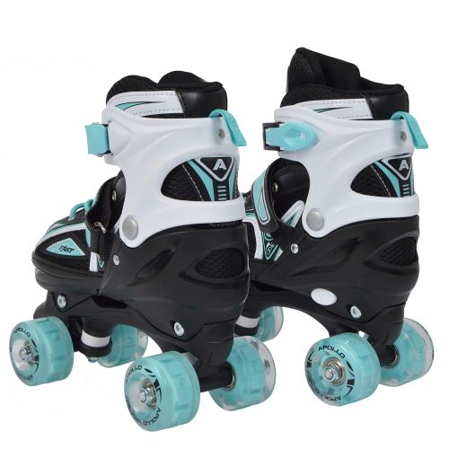  Apollo Super Quad X Pro, LED Rollschuhe fuer Kinder und Jugendliche, ideal fuer Anfanger, komfortable Roller-Skates fuer Madchen und Jungen