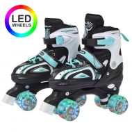 Apollo Super Quad X Pro LED Roller Skates for Children and Teenagers Ideal for Beginners Comfortable Roller Skates for Girls and Boys, S (31-34)