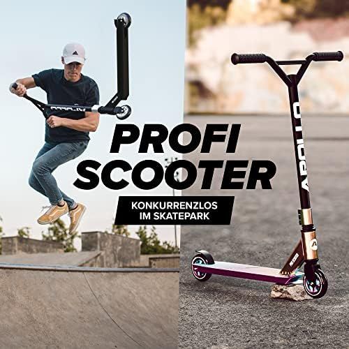  Apollo Stunt Scooter - Genius Pro - Robuster Funscooter mit ABEC 9 Kugellagern, Kickscooter, Tretroller, Roller