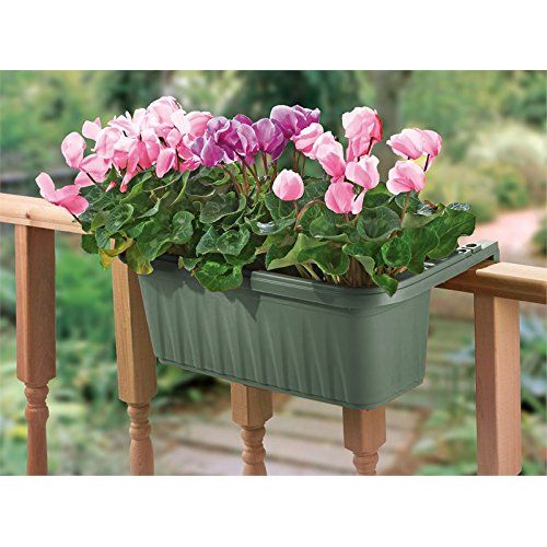  Apollo Exports International AP-30218LG 24 Adjustable Railing Planter, Light Green