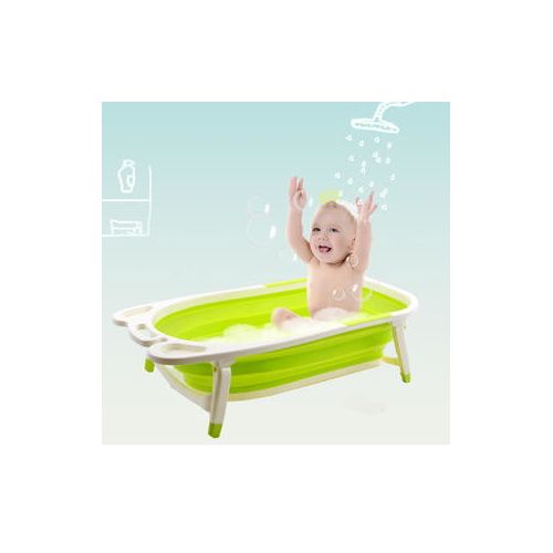  Apontus Baby Folding Collapsible Portable Bathtub w Block Green