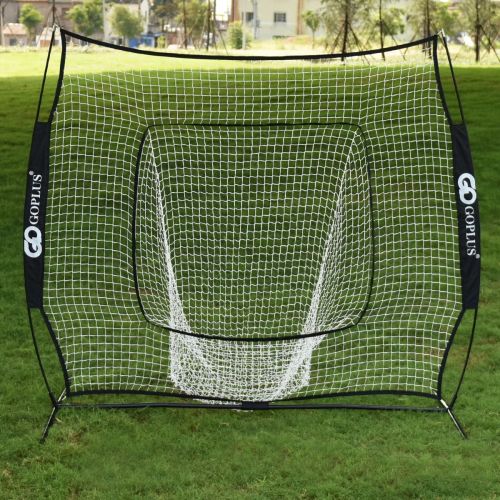  Apontus 7X7 Baseball Softball Practice Hitting Batting Training Net Bow Frame Black