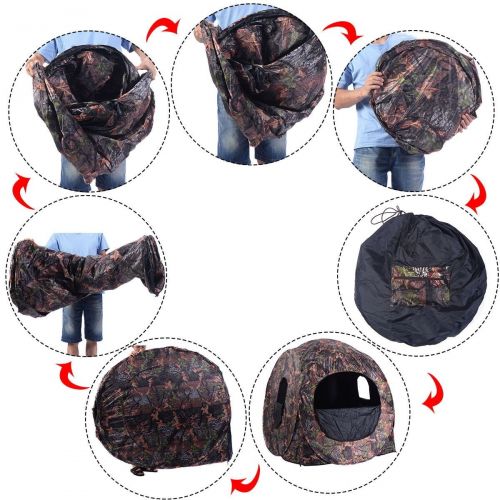  Apontus Portable Hunting Blind Pop Up Ground Camo Weather Resistant Hunting Enclosure