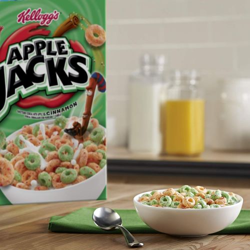  Apple Jacks Breakfast Cereal, Original, Good Source of Fiber, 10.1 oz Box(Pack of 8)