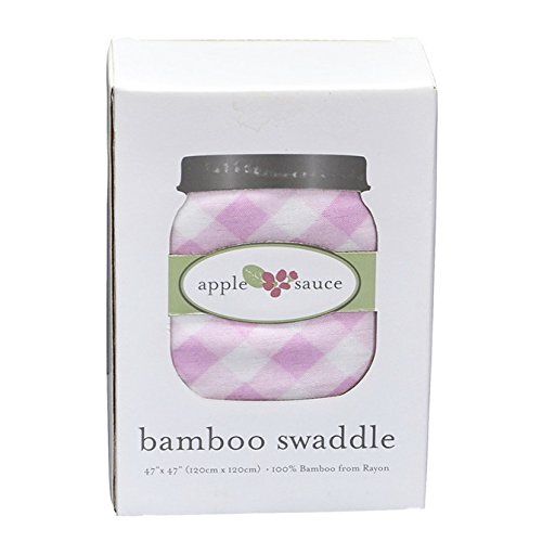  Applesauce Rayon Swaddle Blanket, Pink Gingham