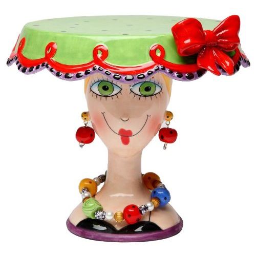  Appletree 6-1/2-Inch Sugar High Social by Babs Ceramic Cake Stand