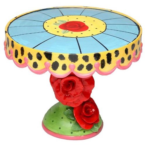  Appletree 7-1/4-Inch Sugar High Social by Babs Ceramic Cake Stand