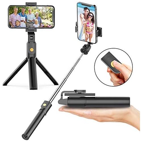  [아마존베스트]Appolab Selfie Stick Tripod with Bluetooth Wireless Remote, 3 in 1 Extendable Selfie Stick with Tripod Stand for iPhone X XR XS MAX 7 8 Plus,Galaxy S9 Plus S8 Plus Note8
