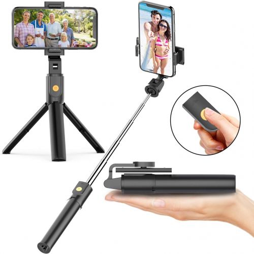  [아마존베스트]Appolab Selfie Stick Tripod with Bluetooth Wireless Remote, 3 in 1 Extendable Selfie Stick with Tripod Stand for iPhone X XR XS MAX 7 8 Plus,Galaxy S9 Plus S8 Plus Note8