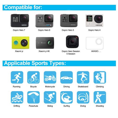  Appolab 61 in 1 Action Camera Accessories Kit for GoPro Hero 8 7 6 5 4 Hero Session 5 Black SJ4000 5000 6000 Xiaomi Yi AKASO Campark Action Camera