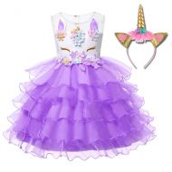 Aprance Unicorn Dress Unicorn Costume Pageant Princess Unicorn Party Dress Flower Girls Birthday for Girl