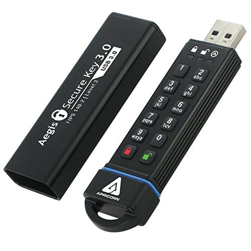  Apricorn 240GB Aegis Secure Key FIPS 140-2 Level 3 Validated 256-bit Encryption USB 3.0 Flash Drive (ASK3-240GB)
