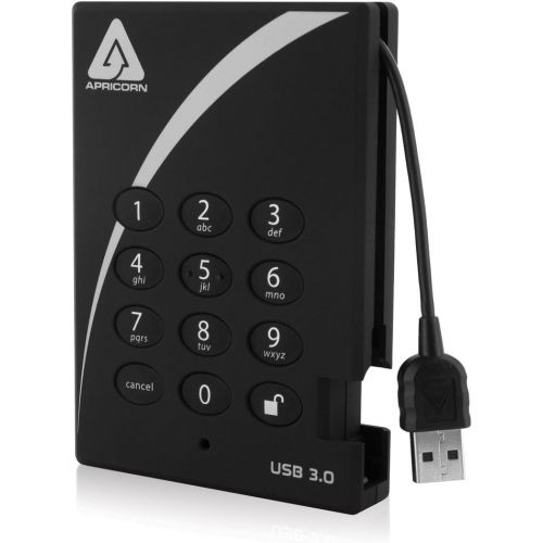  Apricorn 2TB Portable External Hard Drive & Aegis Secure Key 3Z 128GB 256-bit AES XTS Hardware Encrypted FIPS 140-2 Level 3 Validated Secure USB 3.0 Flash Drive (ASK3Z-128GB), Blac