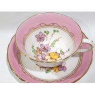 /AprilsLuxuries Hand Painted Pink Tuscan Tea Cup and Saucer, Vintage Tea Cups, Antique Tea Cups, Pink Tea Cups, Bone China Cups, Hand Painted Cups