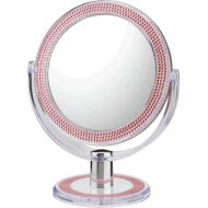 Aptations First Impressions Double-Sided Free Standing Magnified Makeup Bathroom Mirror - Pink Bling