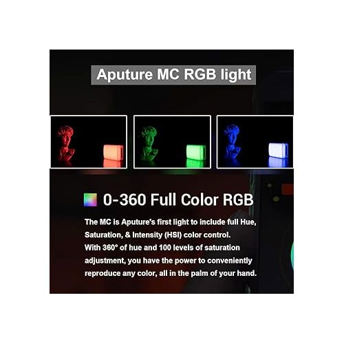  Aputure Amaran AL-MC RGBWW On Camera Video Light, CRI/TLCI 96+, Temperature 3200K-6500K, HSI Mode,Support Magnetic Attraction and App with USB-C PD and Wireless Charging