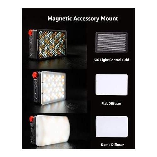  Aputure MC Pro Camera Lights,RGBWW LED Video Lights Lensed Mini LED Panel Full Color Portable Photography Lighting,4200mAh Rechargeable Battery,APP Control, Support Magnetic Attraction