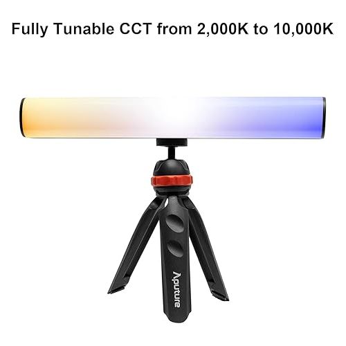  Aputure MT Pro RGB Tube Light Full-Color Mini LED Tube Light Led Light RGB Wand 7.5W 2000K~10000K with Grid, Ball Head and Carrying Case