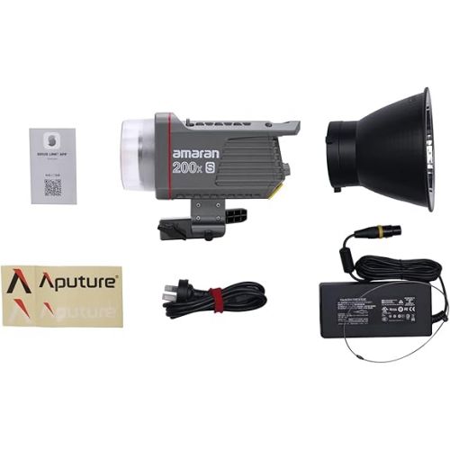  Aputure Amaran 200x S Bi-Color 2700-6500k LED Video Light, CRI 95+ TLCI 98+, 200w DC/AC Power Supply, APP Control Continuous Studio LED Light for Portrait,Studio,Interview and Filming
