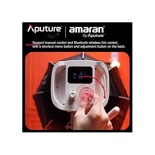  Aputure Amaran 300c RGBWW 300W COB Video Light Bowen Mount,26,580 lux @1m with Hyper Reflector,2,500K to 7,500K CCT with G/M Adjustment,APP Contorl (White)