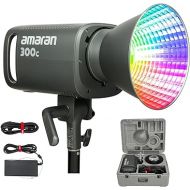 Aputure Amaran 300c RGBWW 300W COB Video Light Bowen Mount,26,580 lux @1m with Hyper Reflector,2,500K to 7,500K CCT with G/M Adjustment,APP Contorl (Grey)